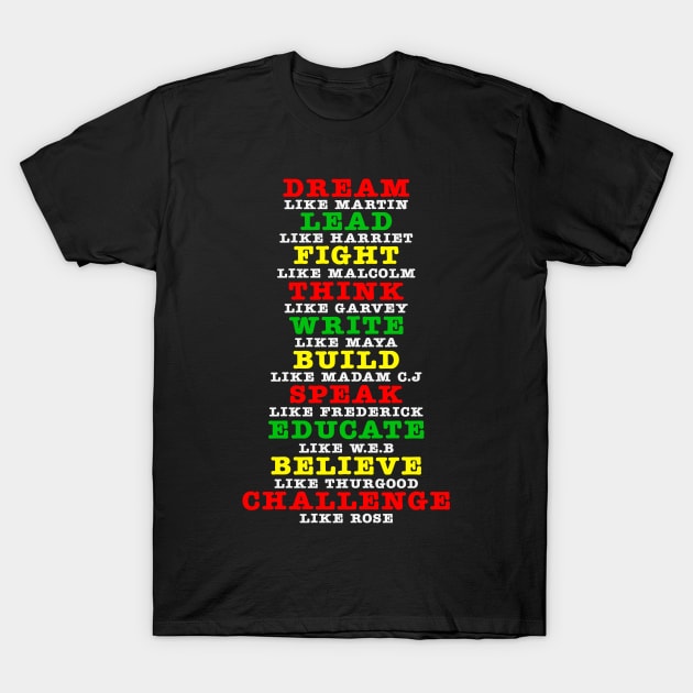 African American Leaders Black History Month T-Shirt by UrbanLifeApparel